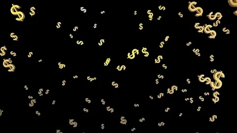 Dollars are falling in slow-motion alpha matte Stock Footage 72128991