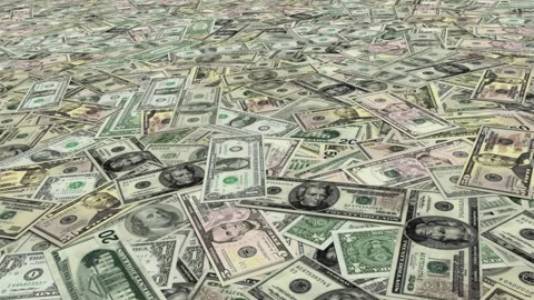 Dollars background - 3d render looped. Stock Footage 167532384