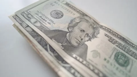 Dollars Background. One Hundred Dollar Bills. Macro Many 100 Us Dollar Stock Footage 175331563