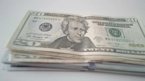 Dollars Background. One Hundred Dollar Bills. Macro Many 100 Us Dollar Stock Footage 175331576