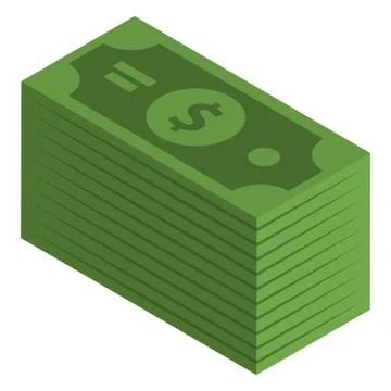 Dollars banknotes icon, isometric style Stock Illustration