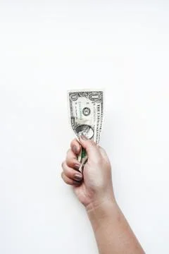 Dollars bill on hand Foto stock