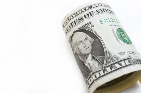 Dollars bill isolated on white background Stock Photos