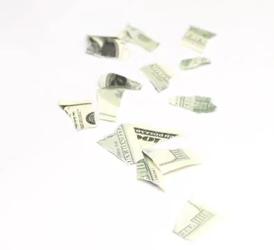 Dollars bill torn apart Stock Photos
