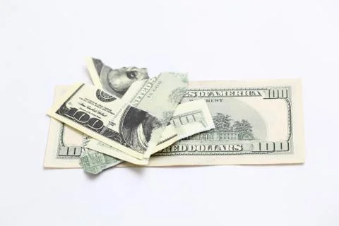 Dollars bill torn apart Stock Photos