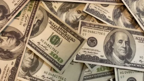 Dollars, bills, banknote, USD currency background photo and closeup Stock Footage 219617885