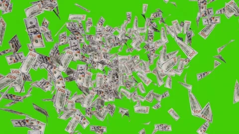 Dollars bills falling and flying in the air. 库存影片 344091589