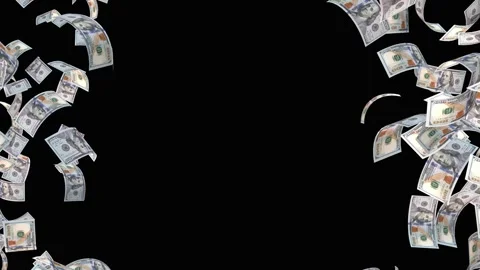 Dollars bills falling and flying in the air. 库存影片 344091610