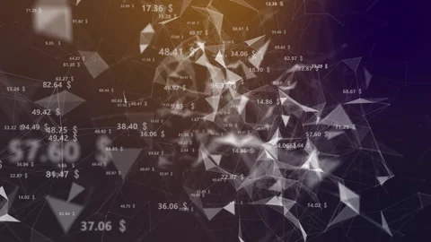 Dollars changing in value on a 3d Plexus background animation Stock Footage 241584827