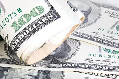 Dollars close-up as a background Stock Photos