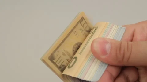 Dollars close up on white background Video stock 117440056