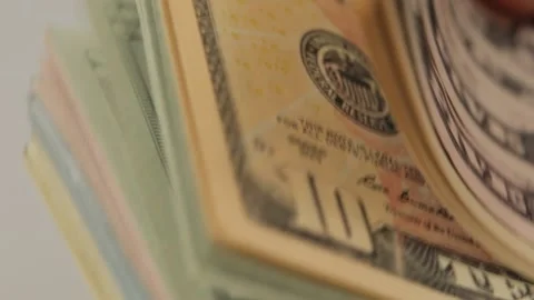 Dollars close up on white background Stock Footage 117440174