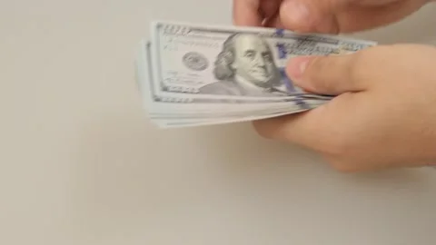 Dollars close up on white background Stock Footage 117440500