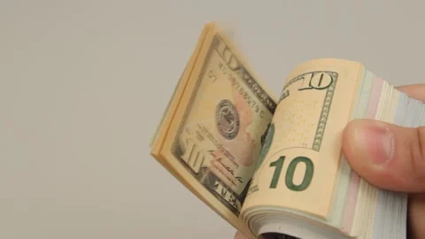 Dollars close up on white background Stock Footage 117440579