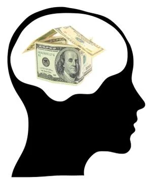 Dollars to control the human brain, Stock Illustration