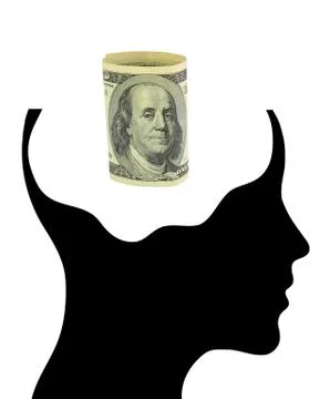 Dollars to control the human brain Stock Illustration