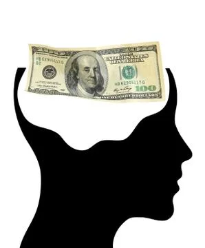 Dollars to control the human brain Stock Illustration