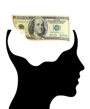 Dollars to control the human brain Stock Illustration