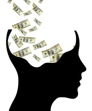 Dollars to control the human brain, Stock Illustration