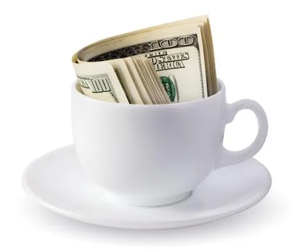 Dollars in a cup Stock Photos