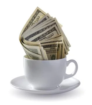 Dollars in a cup Stock Photos