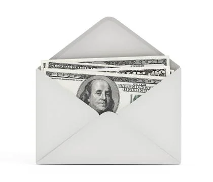 Dollars in envelope Stock Illustration
