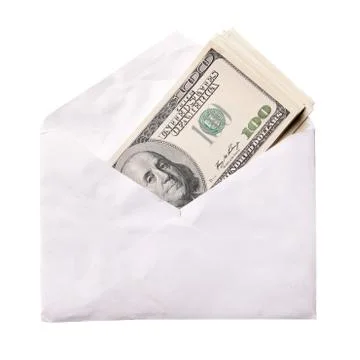 Dollars in envelope Stock Photos