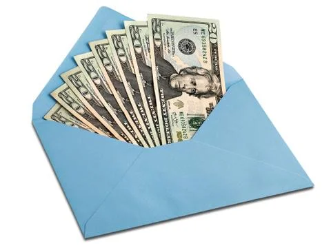 Dollars in an envelope Stock Photos
