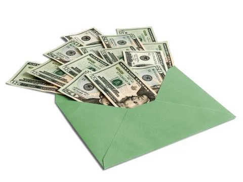 Dollars in an envelope Stock Photos
