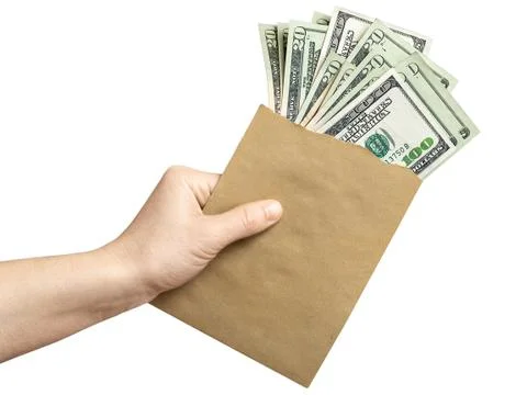 Dollars in an envelope Stock Photos