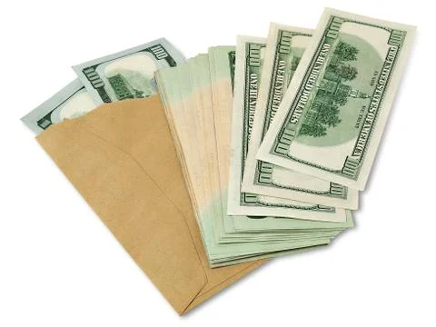 Dollars in an envelope Stock Photos