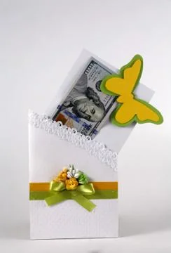Dollars in the envelope Stock Photos
