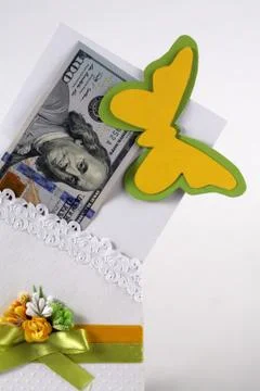 Dollars in the envelope Stock Photos