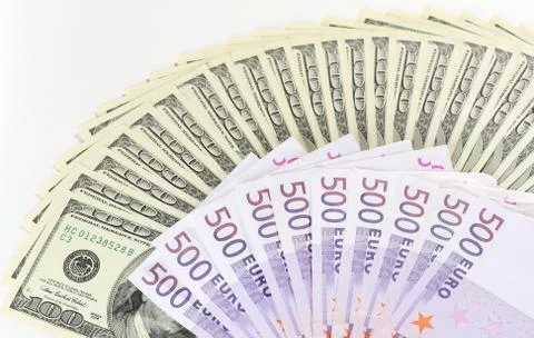 Dollars. euro. Foto stock