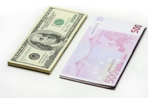 Dollars. euro. Stock Photos