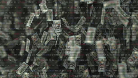 Dollars falling 3D background. Stock Footage 141918546