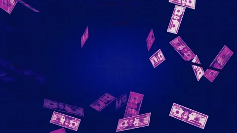 Dollars Falling And Blue Background Animation  Stock Footage 235060247