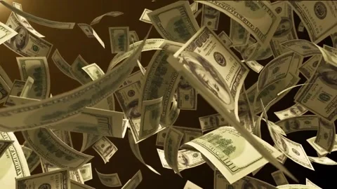 Dollars Falling Down Loops for Background Stock Footage 169673467