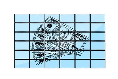 Dollars on flat panels Stock Photos