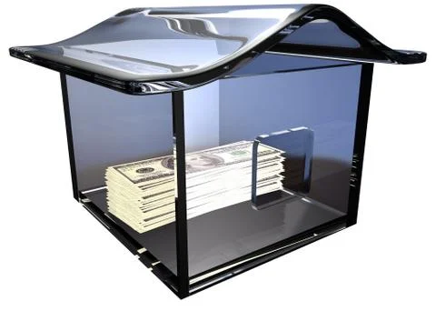 Dollars in the glass house Stock Illustration