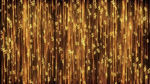 Dollars Gold Background Stock Footage 84982166