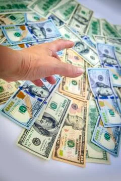 Dollars in hand Foto stock