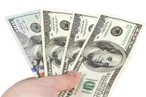 Dollars in a hand Stock Photos