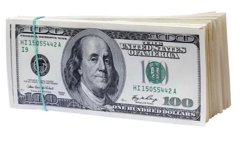 Dollars. Isolated. Foto stock