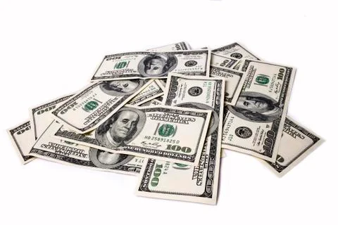 Dollars isolated on white background Stock Photos