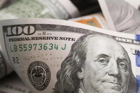 Dollars lie chaotically - Image Stock Photos