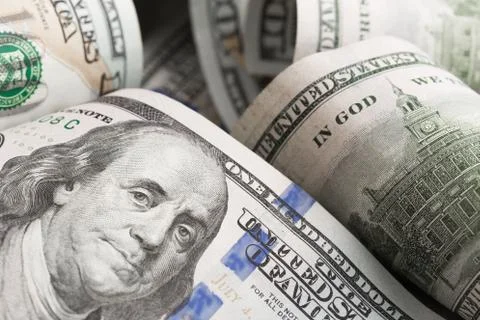 Dollars lie chaotically - Image Stock Photos