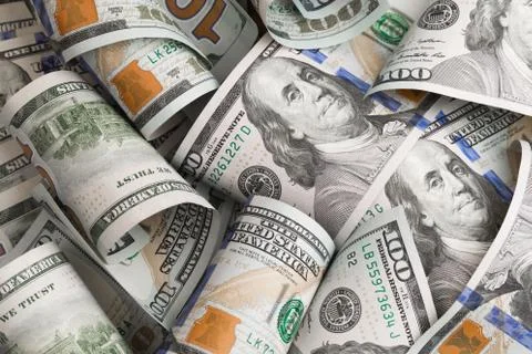 Dollars lie chaotically - Image Stock Photos