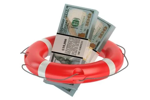 Dollars in lifebuoy Stock Illustration
