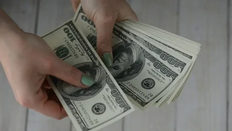 Dollars in man hands closeup Stock Footage 82530468